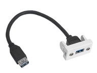 MEDIABOX modul 22,5x45 celkom USB3.0 A-A 0,1m biely