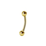 SS316L GOLD PVD banán 1,2x7 guličiek 3mm