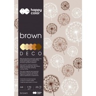 Podložka DECO BROWN HAPPY COLOR A4 20 listov 170g 5 farieb