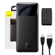 BASEUS POWER BANK 30000mAh 15W, USB-C, MicroUSB, 2xUSB + KÁBEL