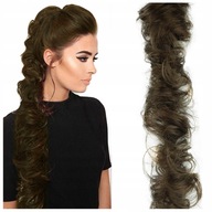 Upevniteľný PONYtail na gumičku, zapletený príčesok, 80 cm