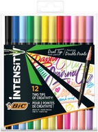 BIC INTENSITY PASTELOVÉ PERÁ S DVOJSTRANNÝMI HROTMI OBOJSTRANNÉ ZVÝRAZŇOVAČE 12K.