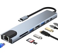 HUB ADAPTÉR 9V1 USB-C 3.0 TF HDMI 4K PD LAN RJ45