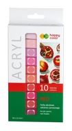 Akrylová farba 10 col x 12 ml, odtiene červenej