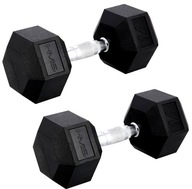 2x HEX STEEL HEX EB DUMBLERS 14 kg 28 kg