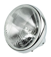 PREDNÁ LAMPA NA MOTOCYKEL 7 PALCOV 12V CHROMOVÝ RÁM