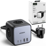 Napájací kábel nabíjačka Cube 2 USB 2x USB-C 3x Schuko AC zásuvka 65W