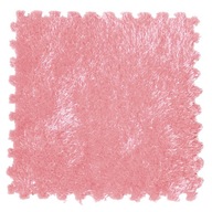 Huňatý koberec edukačná podložka na hranie žiarivo ružová