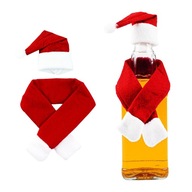 5x OZDOBENIE FĽAŠA OBLEČENIE ČIAPKA SANTA ŠÁLKA ZA ALKOHOL DARČEK