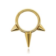 Titánové kruhové náušnice so zlatými puzetami clicker septum daith 1,2/8