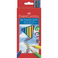 Jumbo Trojuholníkové pastelky 20ks+Temp Faber-Castell