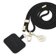 Univerzálny remienok na telefón Guess čierny CBDY Cord Nylon 4G Metal Charm