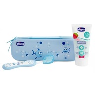 Chicco Dental set pre deti 12m+ - modrá sada zubnej pasty a kefky