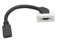 MEDIABOX 22,5x45 HDMI modul zásuvka-zásuvka lomená 12cm biela