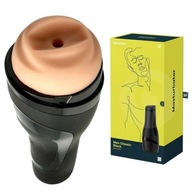 Realistic Men Classic Masturbator v nádobe - análny Satisfyer Flesh