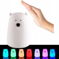 Led silikónová lampa TEDDY BEAR White TAP TAP vstavaná USB batéria