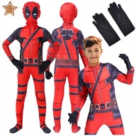 OUTFIT DEADPOOL KOŽNÁ DISKUSIA KOSTÝM KARNEVALOVÝ PLES MASKA M 122 / 128