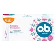 O.B. Originálne tampóny Reliable Protection Super, 32 kusov