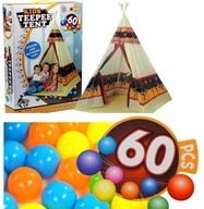 STAN TEEPEE INDICKÝ HRACÍ DOMČEK + 60 loptičiek 155 CM