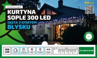 Husté námrazy so zásuvkou 300 LED 9m BLIKAJÚCE STUDENÉ