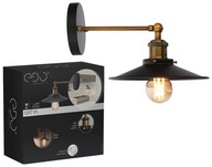 NÁSTENNÁ LAMPA RETRO LOFT E27 ZLATÁ ČIERNA