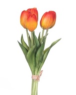 Silikónová kytica žltých a oranžových tulipánov