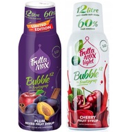 Sada 2 sirupov FruttaMax Slivka Jablko Škorica + Cherry Light, 500 ml