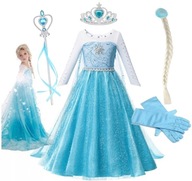 ELSA DRESS Outfit Maškarné šaty 104-110 4-5 ROKOV Veľkosť S