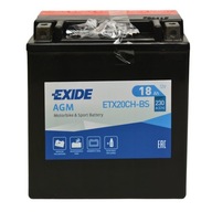 EXIDE ETX20CH-BS YTX20CH-BS 12V 18AH 230A L+