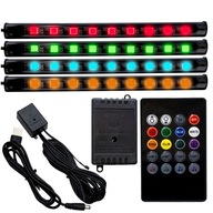 LED VNÚTORNÉ OSVETLENIE AUTA RGB USB DIAĽKOVÉ