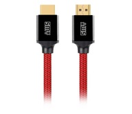 Silver Monkey X HDMI v 2.1 kábel, červený opletený, 2m 8K 4K certifikovaný