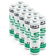 10x lítiové batérie Saft LS14500 3,6V AA R6