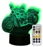 CHOPPER HARLEY MOTOR 3D LED nočná lampa + DIAĽK