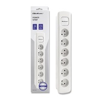 Qoltec Predlžovací kábel Power strip 6 zásuviek 1,8m osvetlený vypínač