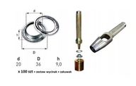 Oká 100 ks na plachtu fi20 + dierovačka a rezačka