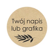 Eko kraft samolepky 65 mm 100 ks nápis VAŠE LOGO