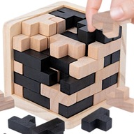 DREVENÁ LOGICKÁ KOCKA 3D PUZZZLE