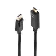 LINDY DisplayPort - HDMI adaptérový kábel M/M 10,2G 2m čierny 4K UHD 30Hz