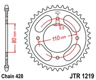 JT zadné ozubené koleso JTR1219.42