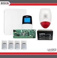 LIGHTSYS 2 RISCO ALARM SYSTEM 4x DETEKTOR + LCD