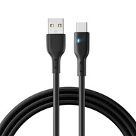 Kábel s LED indikátorom USB - USB-C 3A 2m čierny