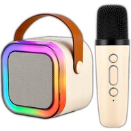 REPRODUKTOR MIKROFÓN PRENOSNÝ KARAOKE SET BEZDRÔTOVÉ BLUETOOTH LED RGB