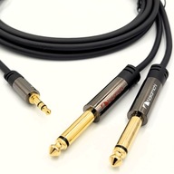 NAKAMICHI STEREO MINI JACK KÁBEL 3,5MM - 2x JACK 6,3MM MONO 1,5m