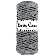 Šnúra Lovely Cottons spletená 3 mm tmavošedá