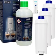 VÝKONNÝ ODVÁPŇOVAČ DeLonghi 500ml + 3x filter AquaLunga pre espresso kávovar DeLonghi