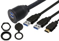 PREdlžovací kábel 2 MB USB 3.0 HDMI ZÁSUVKA MONTÁŽNY PANEL