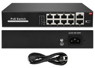 Prepínač POE 8xPOE 2xUplink 10-100Mbps 100W HiPoE AI