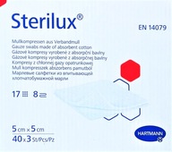 HARTMANN Sterilux 5cm x 5cm 120ks. voľnobeh 17n 8w