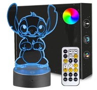 3D LED nočná lampa LILO I STICH USB + RGB diaľkový ovládač