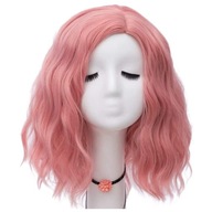 Cosplay WIG PINK glam rock 40 cm anime vlny